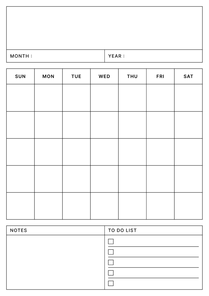 Free Printable Blank Calendar