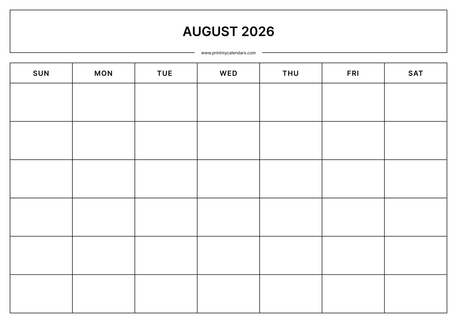 Free August Printable Calendar 2026 (PDF, Blank, Aesthetic Templates)