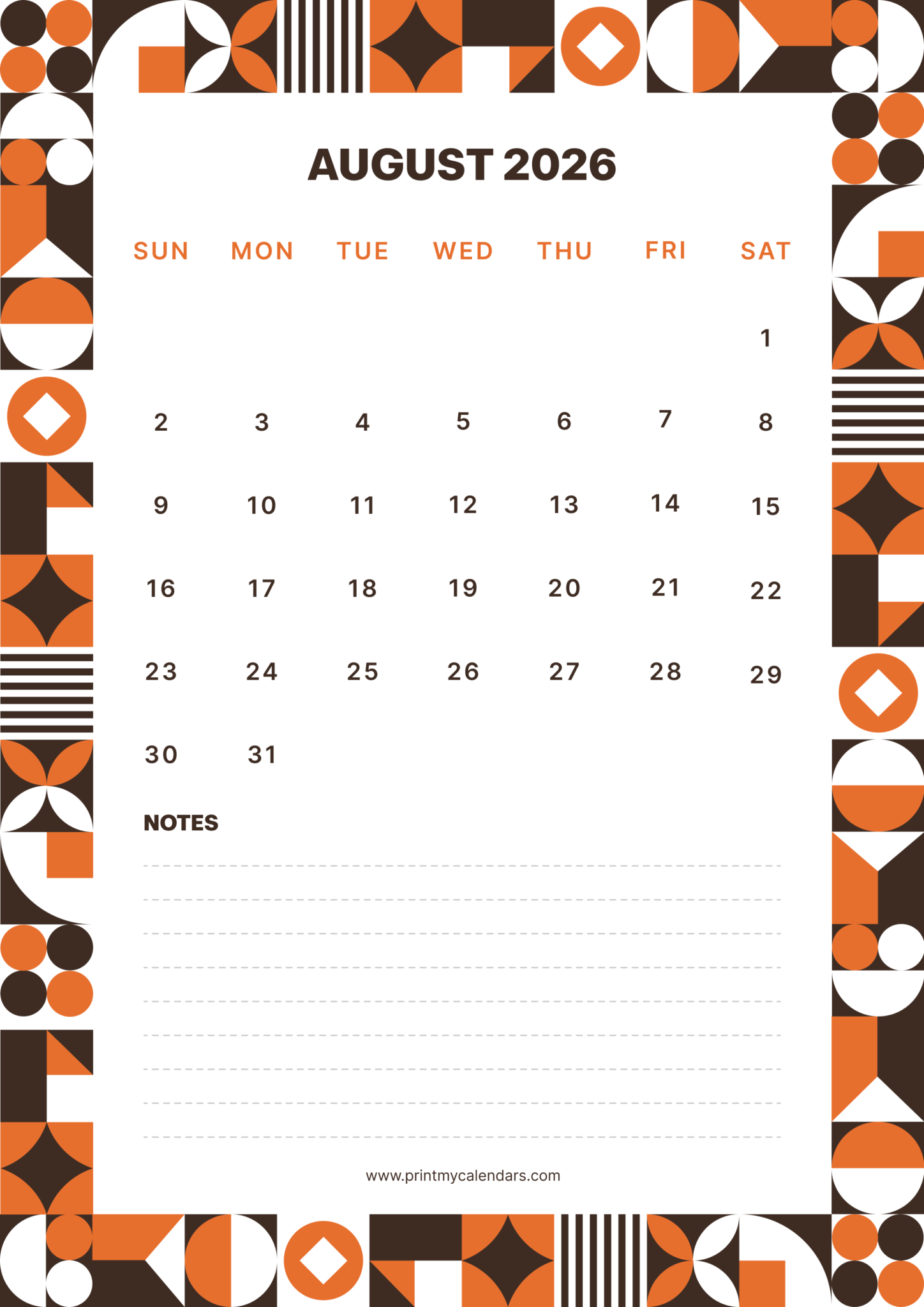 Free August Printable Calendar 2026 (PDF, Blank, Aesthetic Templates)