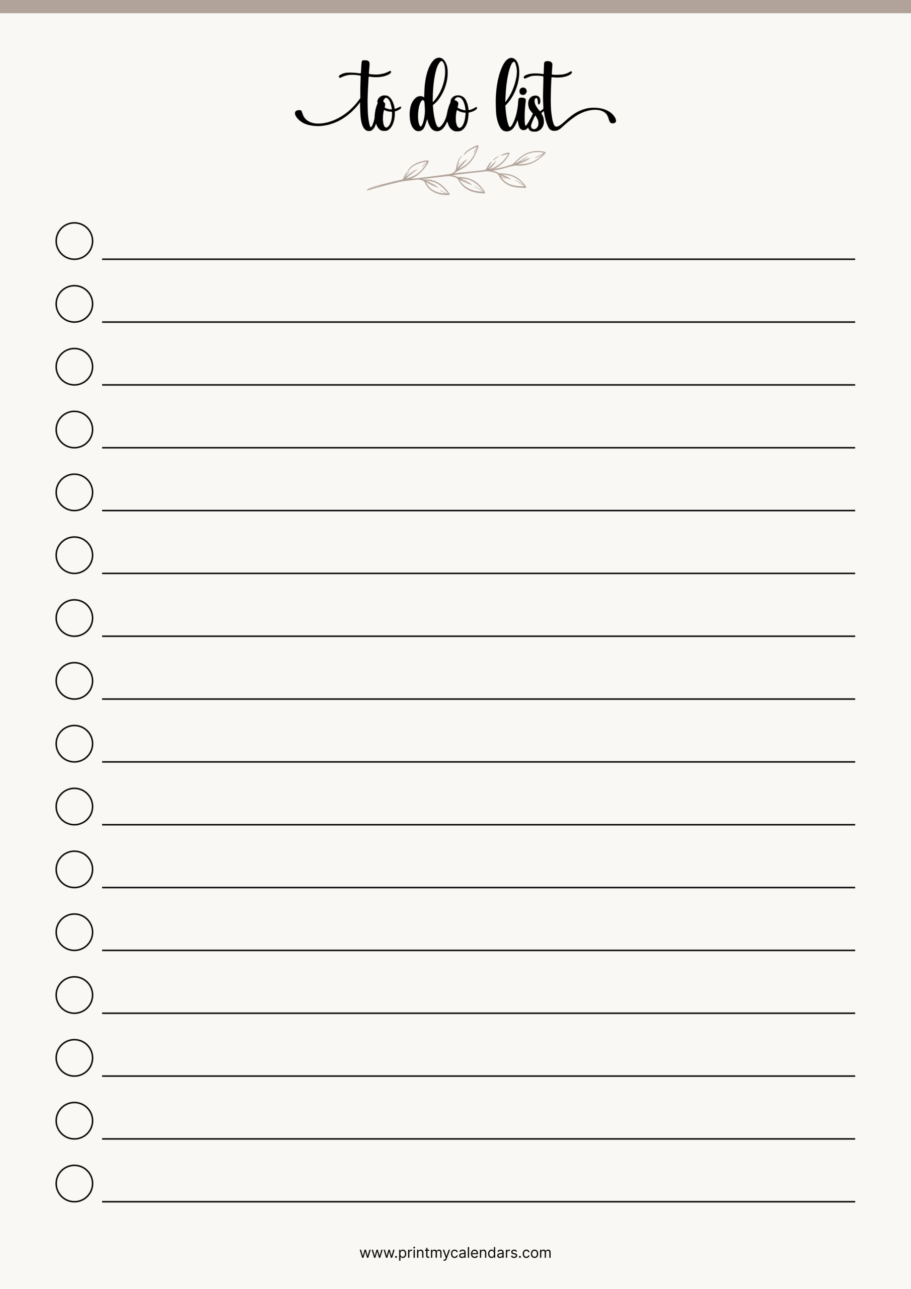 The Elegant Leaf Single Column To-Do List