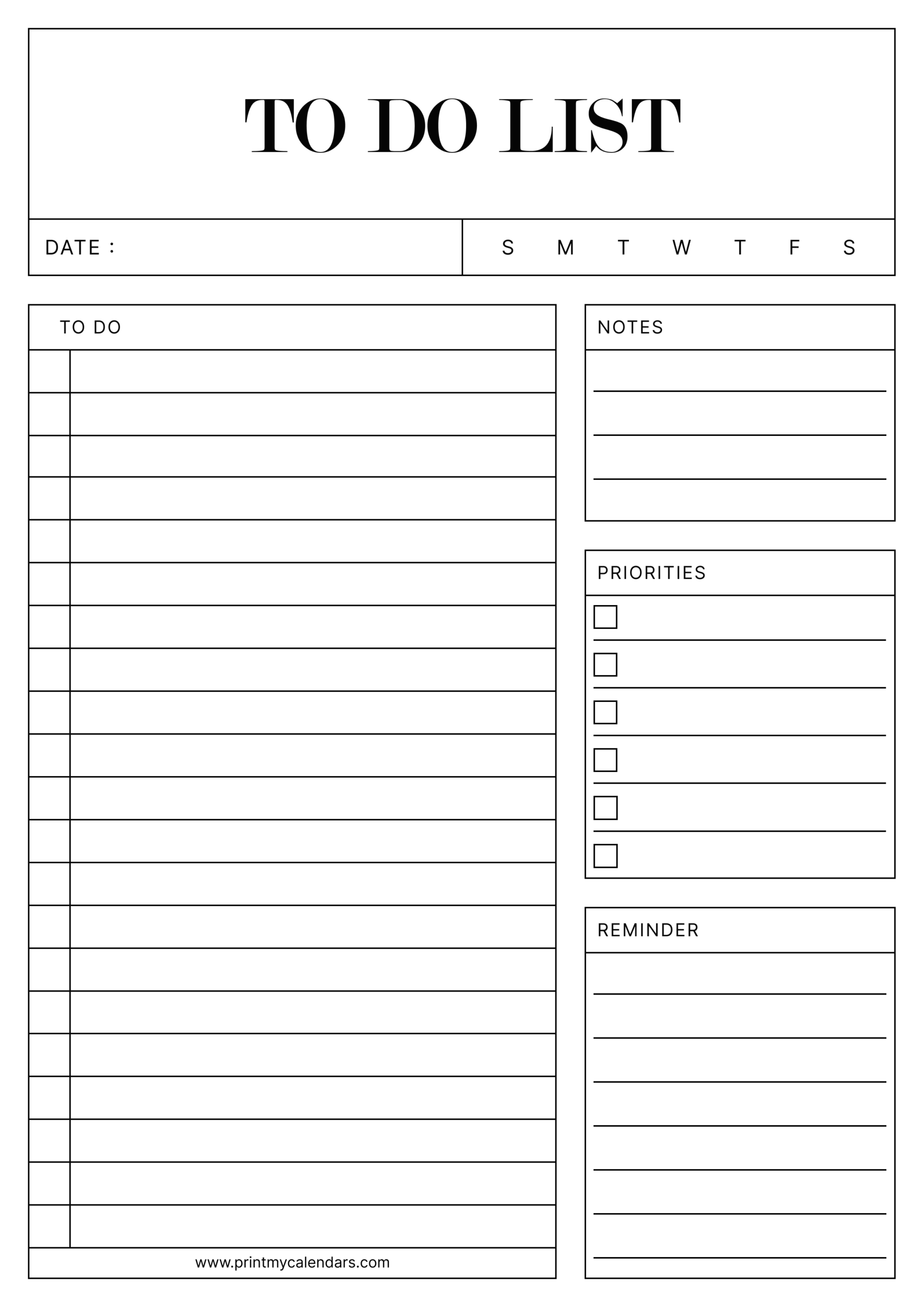 The Minimalist Grid To-Do List