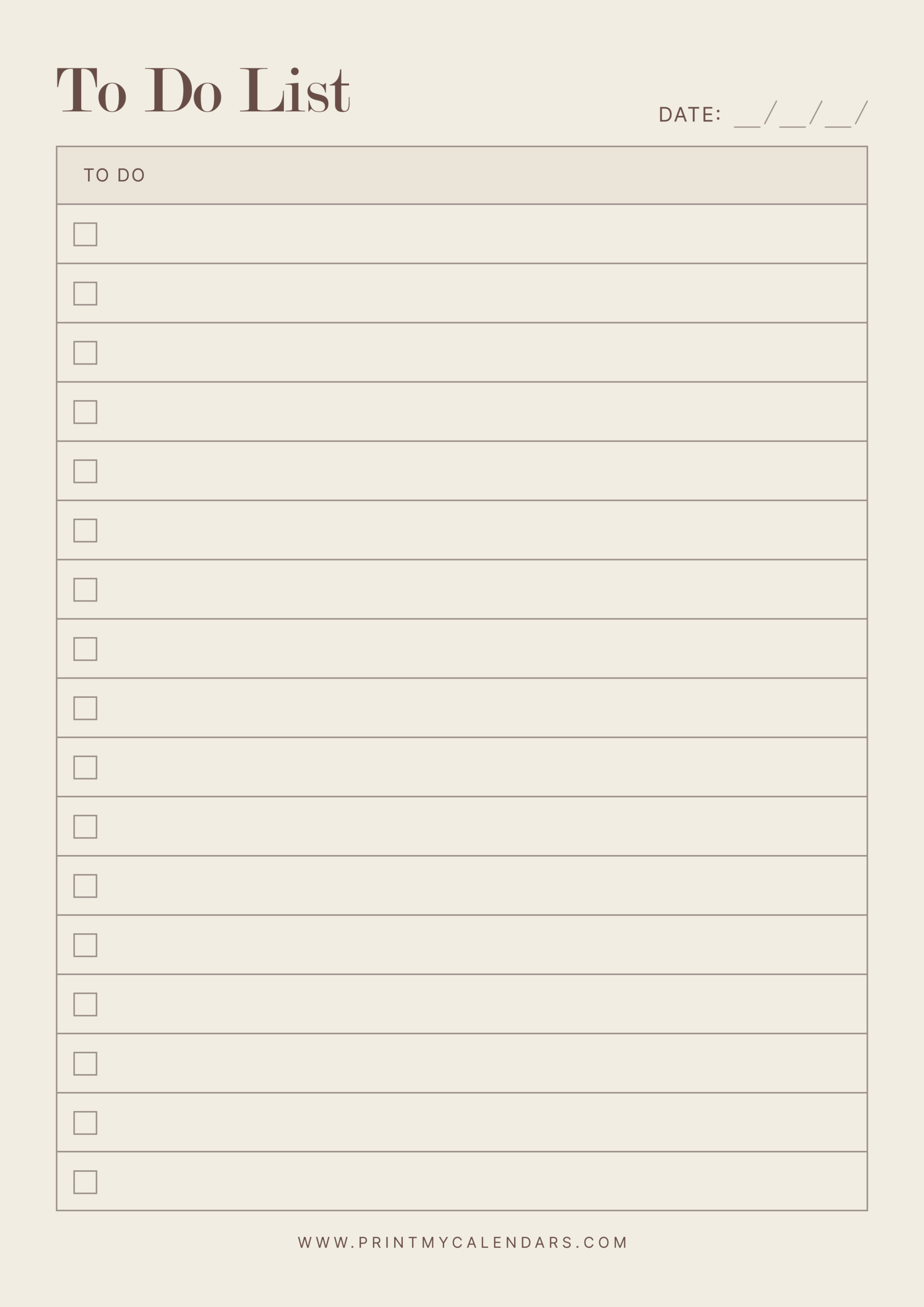 The Simple Beige To-Do List