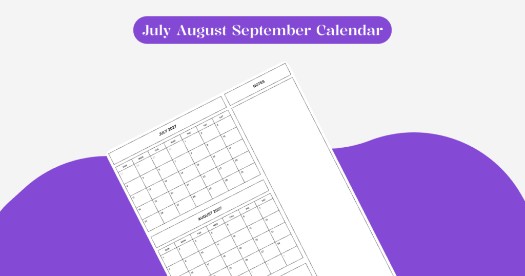 July August September 2027 Calendar