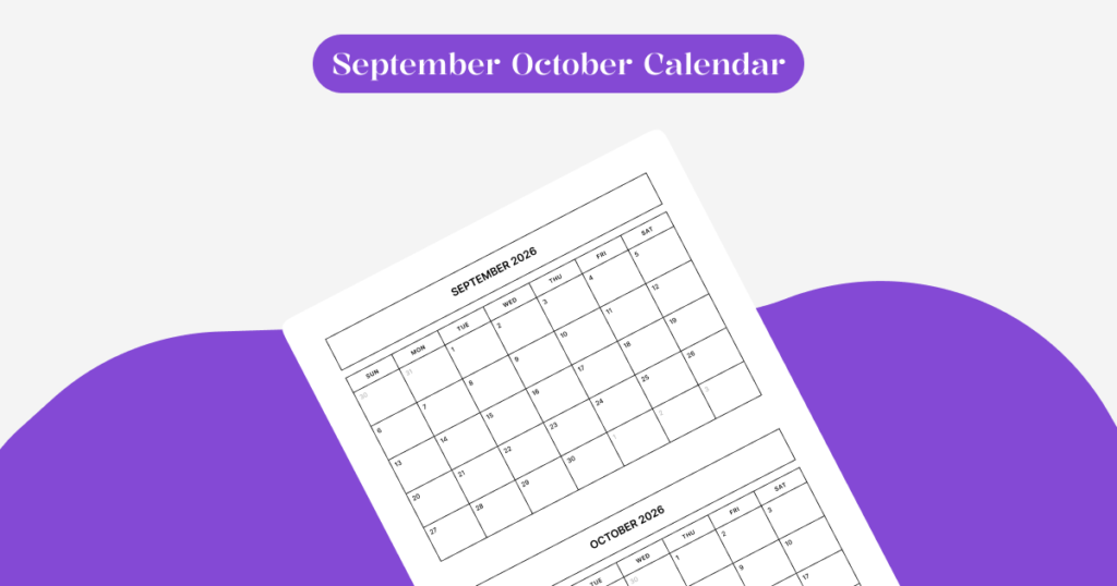 Printable September and October 2026
