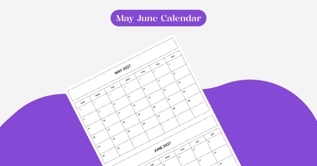 Printable May and June 2027